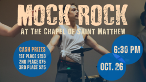 Mock Rock 2022 Poster - October 26 at 6:30 p.m.