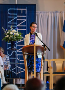 Pastor Sarah Semmler Smith at Service of Commendation for Finlandia University